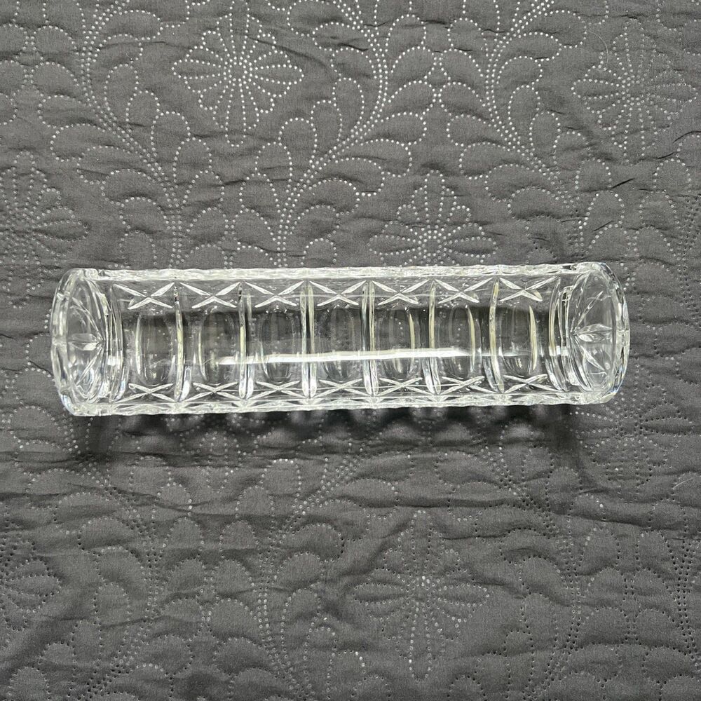 Lead Crystal Cracker Tray Water Biscuits Wafers Elegant Buffet Table Display 9” - Picture 6 of 11